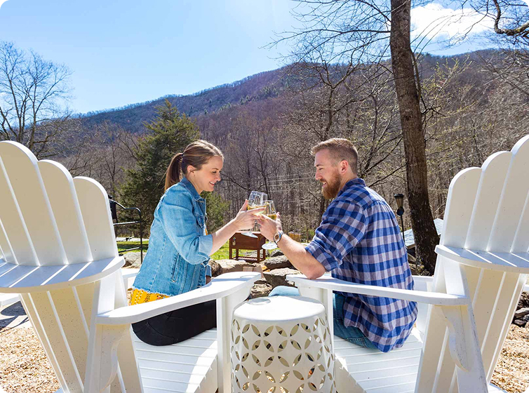 A couple toasting