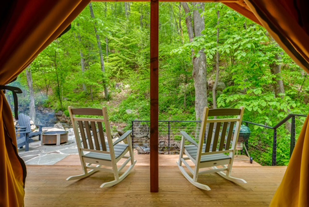 people outside the cabin