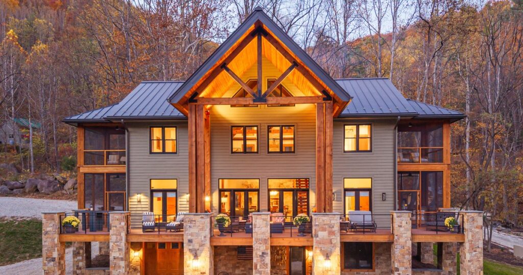 Family reunion venues in Virginia at The Retreat at Crabtree Falls with a luxury mountain lodge, cabins, and glamping tents near Crabtree Falls.